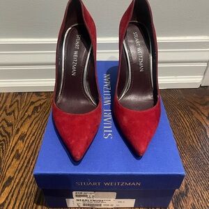 Stuart Weitzman Red Suede Heels size 6